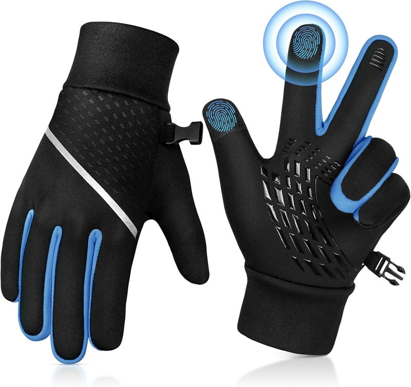 OOPOR Winter Warm Running Kids Gloves - Cold Weather Thermal Bike Snow Ski Sports Mittens Aged 4-12 Boys Girls - Image 1